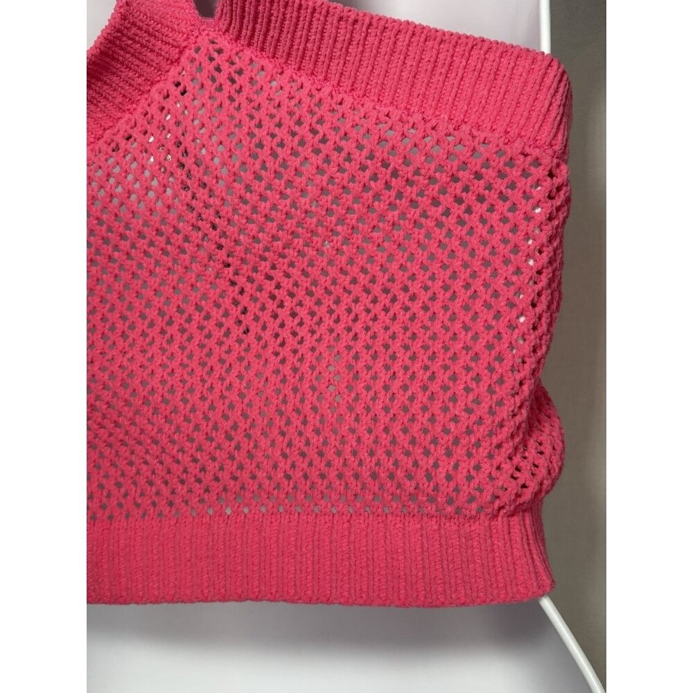 ZARA Bandeau Crochet Halter Crop Top Boho Barbie Pink Festival‎ Summer Small - Picture 8 of 11